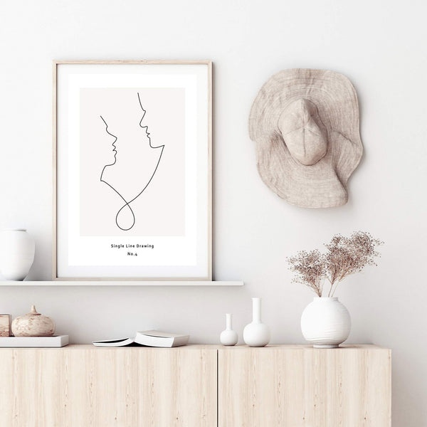 Single Line Drawing IIII-The Paper Tree-abstract,black & white,BLACK AND WHITE,boho,continuous line,curves,female,female figure,female form,figure,hamptons,line art,modern,monochrome,neutral,one line,organic shape,portrait,premium art print,shape,single line,wall art,Wall_Art,Wall_Art_Prints