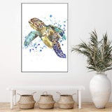 Watercolour Turtle-The Paper Tree-animal,Artwork,blue,coastal,green,hamptons,portrait,premium art print,sea turtle,turtle,wall art,Wall_Art,Wall_Art_Prints,watercolor,Watercolour,watercolour art print,watercolour artwork,watercolour turtle,Watercolour_Animals