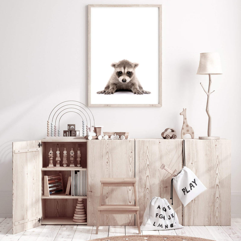 Baby Raccoon-The Paper Tree-animal,Artwork,BABY,BABY ANIMAL,BABY RACCOON,KIDS DECOR,kids room,kids wall art,nursery,NURSERY DECOR,portrait,premium art print,RACCOON,wall art,Wall_Art,Wall_Art_Prints