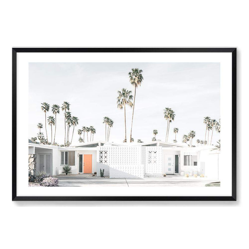 Palm Springs | California-The Paper Tree-america,architecture,blue,boho,building,california,home,house,landscape,mid centrury,palm,palm springs,palm tree,premium art print,property,retro,slim aarons,vintage,wall art,Wall_Art,Wall_Art_Prints,white