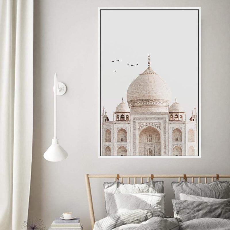 Taj Mahal Temple-The Paper Tree-architectural,ARCHITECTURE,boho,destination,golden,india,landmark,neutral,peach,portrait,premium art print,spiritual,taj mahal,temple,towers,travel,wall art,Wall_Art,Wall_Art_Prints