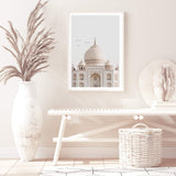 Taj Mahal Temple-The Paper Tree-architectural,ARCHITECTURE,boho,destination,golden,india,landmark,neutral,peach,portrait,premium art print,spiritual,taj mahal,temple,towers,travel,wall art,Wall_Art,Wall_Art_Prints