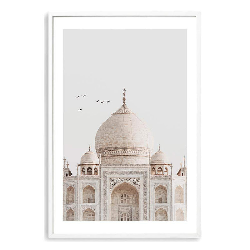 Taj Mahal Temple-The Paper Tree-architectural,ARCHITECTURE,boho,destination,golden,india,landmark,neutral,peach,portrait,premium art print,spiritual,taj mahal,temple,towers,travel,wall art,Wall_Art,Wall_Art_Prints