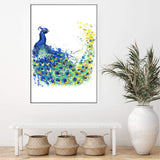 Watercolour Peacock-The Paper Tree-animal,Artwork,bird,blue,green,hamptons,nursery,painted,Painted_Peacock,PEACOCK,portrait,premium art print,wall art,Wall_Art,Wall_Art_Prints,watercolor,watercolour,Watercolour_Birds,Watercolour_Peacock,yellow