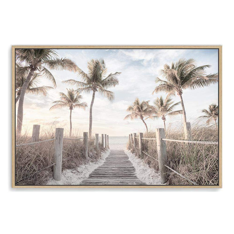 Beach On The Keys | Florida-The Paper Tree-america,Art_Prints,Artwork,BEACH,beach entrance,beach path,beach scene,boho,coastal,COASTAL ART,Designer,hamptons,landscape,neutral,PALM TREE,palm trees,path to beach,premium art print,surfers,travel,wall art,Wall_Art,Wall_Art_Prints