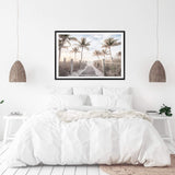 Beach On The Keys | Florida-The Paper Tree-america,Art_Prints,Artwork,BEACH,beach entrance,beach path,beach scene,boho,coastal,COASTAL ART,Designer,hamptons,landscape,neutral,PALM TREE,palm trees,path to beach,premium art print,surfers,travel,wall art,Wall_Art,Wall_Art_Prints