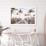 Beach On The Keys | Florida-The Paper Tree-america,Art_Prints,Artwork,BEACH,beach entrance,beach path,beach scene,boho,coastal,COASTAL ART,Designer,hamptons,landscape,neutral,PALM TREE,palm trees,path to beach,premium art print,surfers,travel,wall art,Wall_Art,Wall_Art_Prints