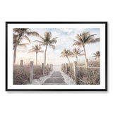 Beach On The Keys | Florida-The Paper Tree-america,Art_Prints,Artwork,BEACH,beach entrance,beach path,beach scene,boho,coastal,COASTAL ART,Designer,hamptons,landscape,neutral,PALM TREE,palm trees,path to beach,premium art print,surfers,travel,wall art,Wall_Art,Wall_Art_Prints