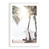 Hawaii Surfer Beach-The Paper Tree-beach,boho,coast,coastal,hamptons,neutral,portrait,premium art print,sand,shore,surf,surf board,surfer,wall art,Wall_Art,Wall_Art_Prints,wood