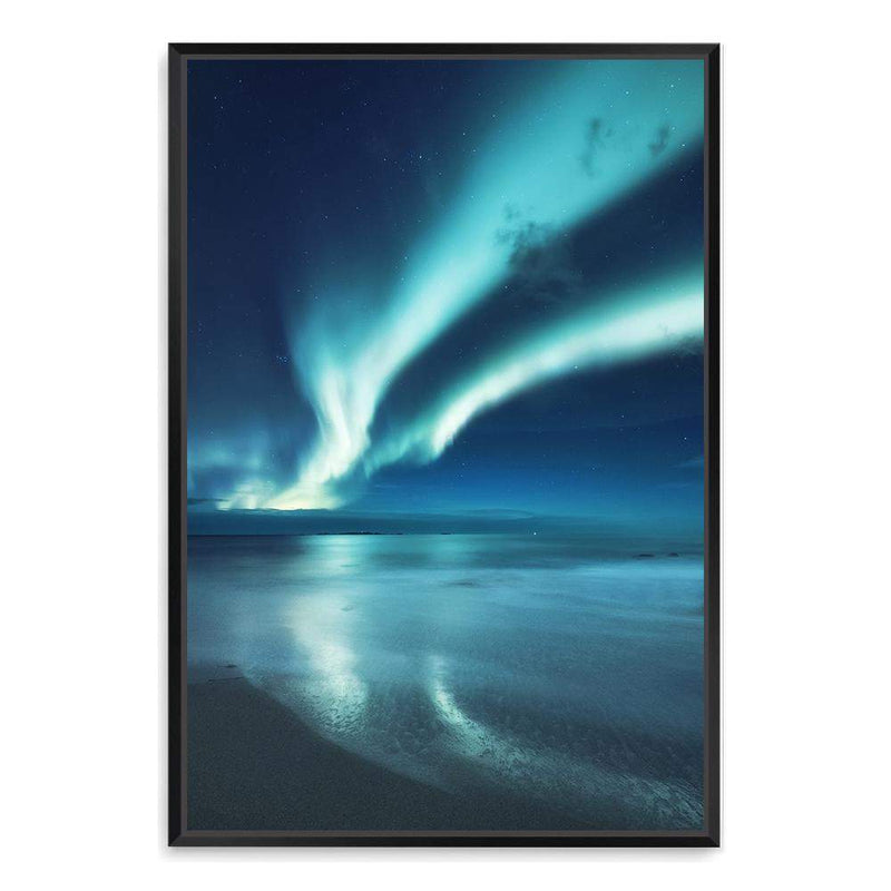 Aurora Reflections | Northern Lights-The Paper Tree-alaska,america,aurora,beach,blue,clear water,evironment,green,lights,nature,night,night sky,northern lights,ocean,polar,polar lights,portrait,premium art print,reflective,relection,scenery,sky,teal,wall art,Wall_Art,Wall_Art_Prints,water