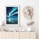 Aurora Reflections | Northern Lights-The Paper Tree-alaska,america,aurora,beach,blue,clear water,evironment,green,lights,nature,night,night sky,northern lights,ocean,polar,polar lights,portrait,premium art print,reflective,relection,scenery,sky,teal,wall art,Wall_Art,Wall_Art_Prints,water