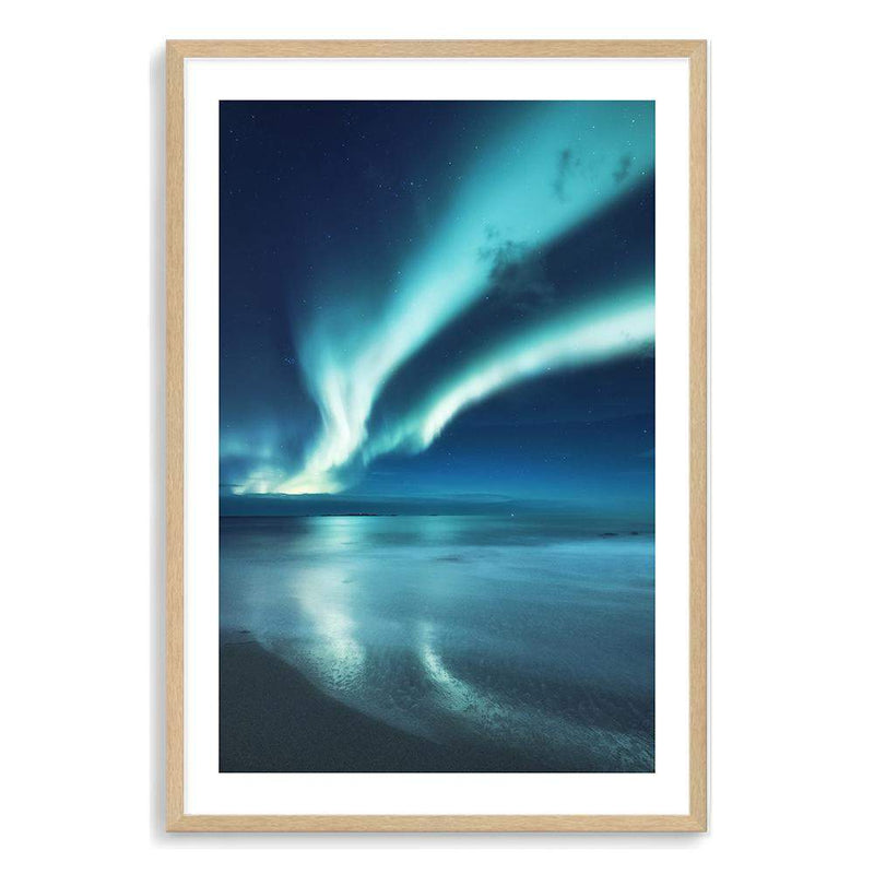 Aurora Reflections | Northern Lights-The Paper Tree-alaska,america,aurora,beach,blue,clear water,evironment,green,lights,nature,night,night sky,northern lights,ocean,polar,polar lights,portrait,premium art print,reflective,relection,scenery,sky,teal,wall art,Wall_Art,Wall_Art_Prints,water