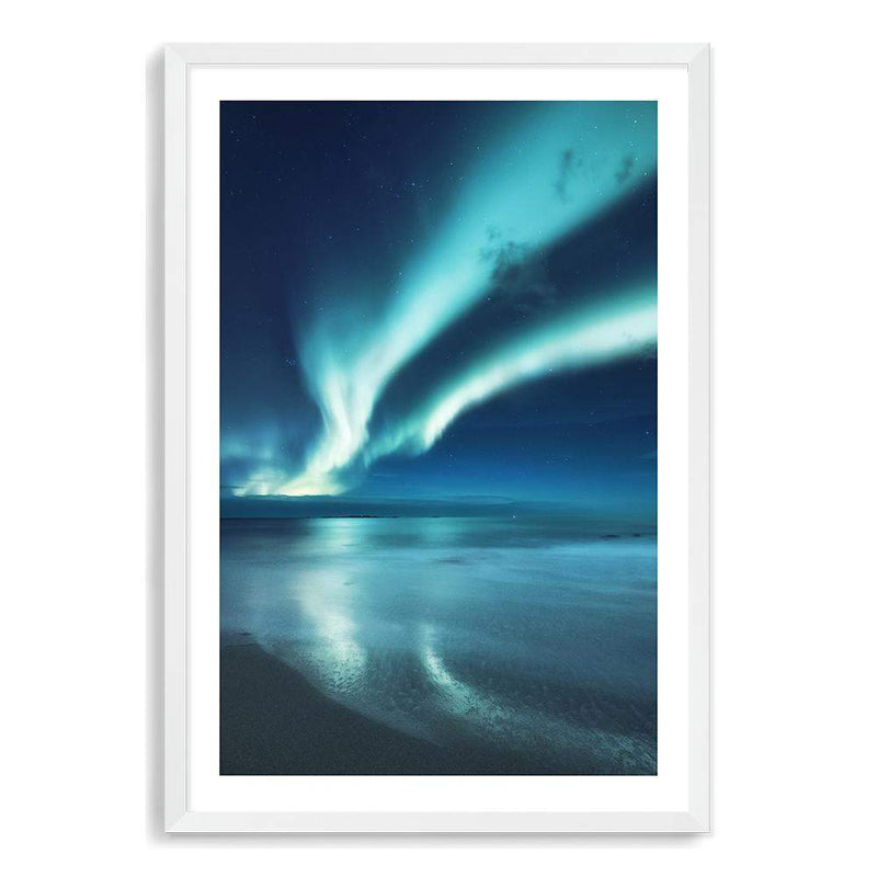 Aurora Reflections | Northern Lights-The Paper Tree-alaska,america,aurora,beach,blue,clear water,evironment,green,lights,nature,night,night sky,northern lights,ocean,polar,polar lights,portrait,premium art print,reflective,relection,scenery,sky,teal,wall art,Wall_Art,Wall_Art_Prints,water