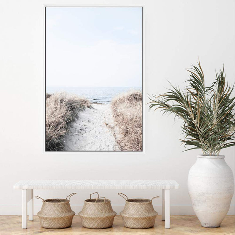 Path to Beach-The Paper Tree-Art_Prints,Artwork,BEACH,beach entrance,beach grass,beach path,beach scene,boho,coastal,COASTAL ART,Designer,golden grass,grass,hamptons,neutral,path to beach,premium art print,surfers,tall grass,wall art,Wall_Art,Wall_Art_Prints