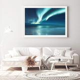 Aurora Lights | Northern Lights-The Paper Tree-alaska,america,aurora,beach,blue,clear water,evironment,green,landscape,lights,nature,night,night sky,northern lights,ocean,polar,polar lights,premium art print,reflective,relection,scenery,sky,teal,wall art,Wall_Art,Wall_Art_Prints,water