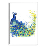 Watercolour Peacock-The Paper Tree-animal,Artwork,bird,blue,green,hamptons,nursery,painted,Painted_Peacock,PEACOCK,portrait,premium art print,wall art,Wall_Art,Wall_Art_Prints,watercolor,watercolour,Watercolour_Birds,Watercolour_Peacock,yellow