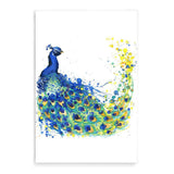 Watercolour Peacock-The Paper Tree-animal,Artwork,bird,blue,green,hamptons,nursery,painted,Painted_Peacock,PEACOCK,portrait,premium art print,wall art,Wall_Art,Wall_Art_Prints,watercolor,watercolour,Watercolour_Birds,Watercolour_Peacock,yellow