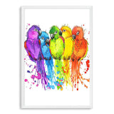 Rainbow Parrot-The Paper Tree-animal,Artwork,Birds,blue,green,nursery,orange,painted,painted bird,parrot,parrots,portrait,premium art print,purple,rainbow,wall art,Wall_Art,Wall_Art_Prints,watercolor,watercolour,Watercolour_Birds,yellow