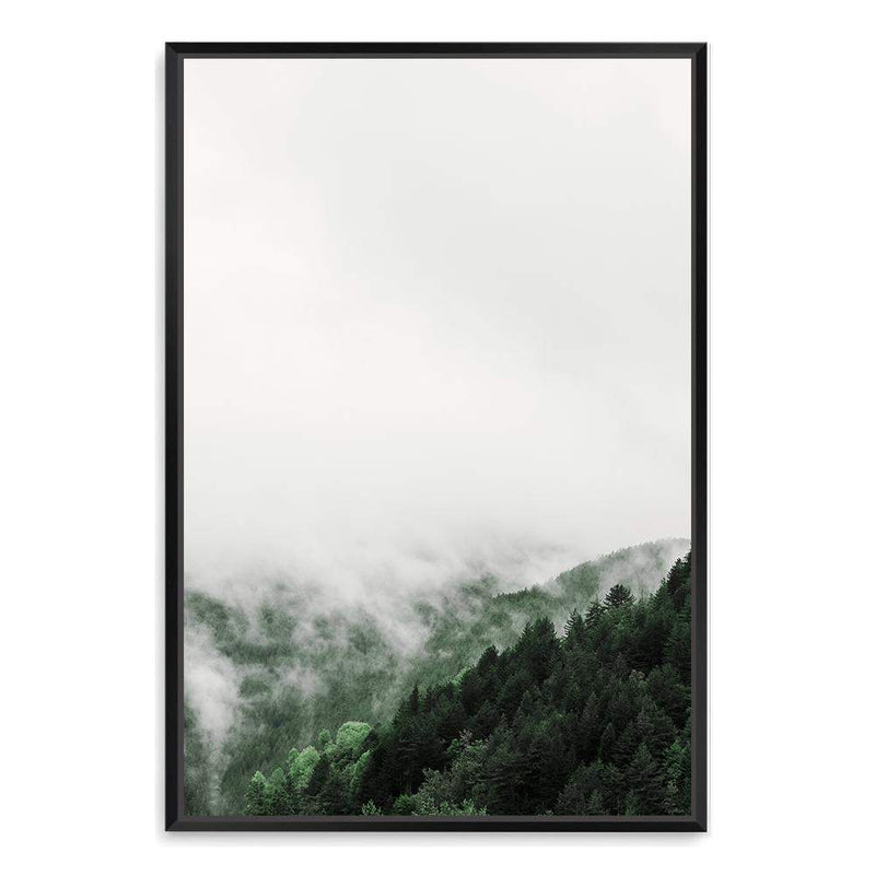 Mountain Pine Forest-The Paper Tree-america,australia,botanical,clouds,enchanting,forest,green,mist,misty,misty trees,mountain,mountains,nature,pine forest,pine trees,portrait,premium art print,tree,trees,wall art,Wall_Art,Wall_Art_Prints