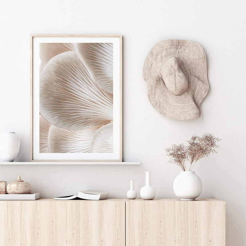 Abstract Mushrooms II-The Paper Tree-abstract,beige,boho,curve,fungus,golden,hamptons,lines,modern,mushroom,neutral,organic shape,portrait,premium art print,shape,wall art,Wall_Art,Wall_Art_Prints,white