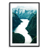 Scandi Mountain River-The Paper Tree-BLUE,evironment,green,lake,mountain,MOUNTAIN RIVER,nature,portrait,premium art print,reflective,RIVER,SCANDI,scenery,STREAM,teal,travel,wall art,Wall_Art,Wall_Art_Prints,water