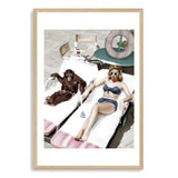 Vintage Sunbathers-The Paper Tree-america,Artwork,blue,boho,chimp,chimpanzee,fashion,feature art,feature female,female,green,hamptons,miami,monkey,palm springs,pink,portrait,premium art print,retro,retro wall art,sunbake,sunbaker,sunbathing,Vintage,Vintage Artwork,wall art,Wall_Art,Wall_Art_Prints,woman