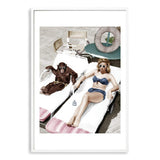 Vintage Sunbathers-The Paper Tree-america,Artwork,blue,boho,chimp,chimpanzee,fashion,feature art,feature female,female,green,hamptons,miami,monkey,palm springs,pink,portrait,premium art print,retro,retro wall art,sunbake,sunbaker,sunbathing,Vintage,Vintage Artwork,wall art,Wall_Art,Wall_Art_Prints,woman