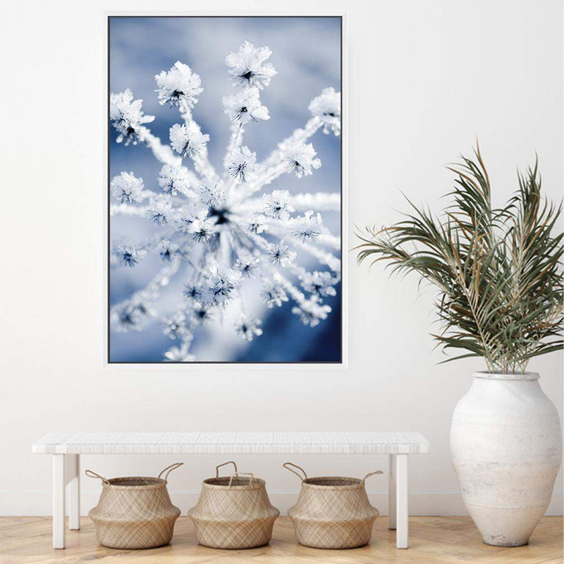 Winter Blooms-The Paper Tree-blue,botanical,colourful,floral,frost,ice,portrait,powder blue,premium art print,umbrella flower,vibrant,wall art,Wall_Art,Wall_Art_Prints,web,winter,winter blue