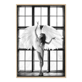 Angel Wings-The Paper Tree-angel,angel wings,ballerina,black & white,boho,dancer,FASHION,feature female,hamptons,monochrome,portrait,premium art print,wall art,Wall_Art,Wall_Art_Prints,white,wings,woman