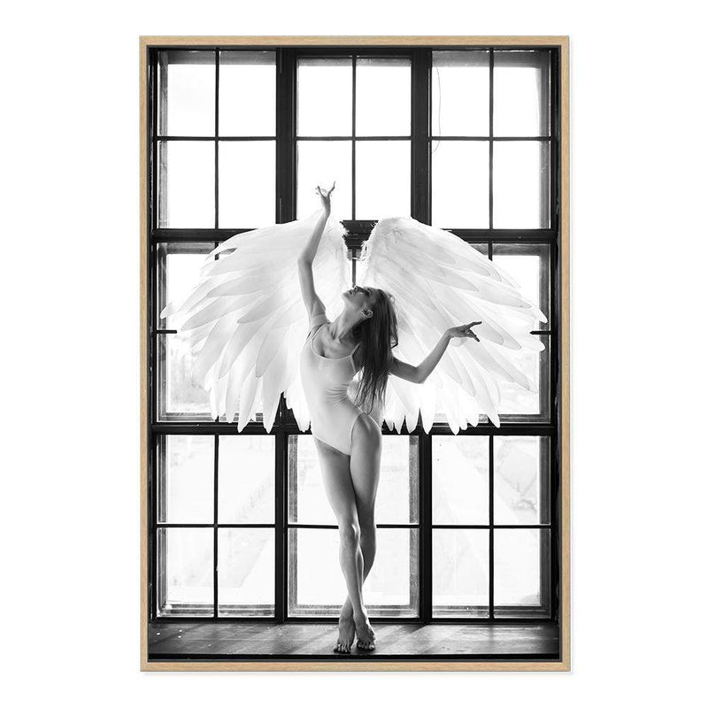 Angel Wings-The Paper Tree-angel,angel wings,ballerina,black & white,boho,dancer,FASHION,feature female,hamptons,monochrome,portrait,premium art print,wall art,Wall_Art,Wall_Art_Prints,white,wings,woman