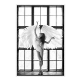 Angel Wings-The Paper Tree-angel,angel wings,ballerina,black & white,boho,dancer,FASHION,feature female,hamptons,monochrome,portrait,premium art print,wall art,Wall_Art,Wall_Art_Prints,white,wings,woman