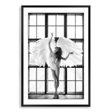 Angel Wings-The Paper Tree-angel,angel wings,ballerina,black & white,boho,dancer,FASHION,feature female,hamptons,monochrome,portrait,premium art print,wall art,Wall_Art,Wall_Art_Prints,white,wings,woman