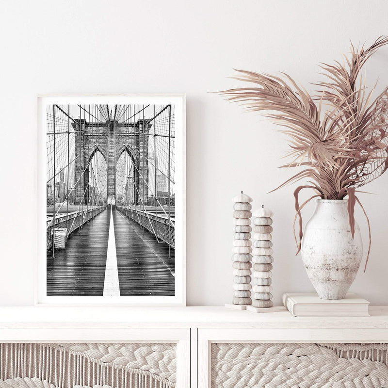 Brooklyn Bridge | New York-The Paper Tree-america,architectural,architecture,black & white,BLACK AND WHITE,bridge,brooklyn bridge,building,city,destination,fashion,monochrome,new york,portrait,premium art print,travel,view,wall art,Wall_Art,Wall_Art_Prints