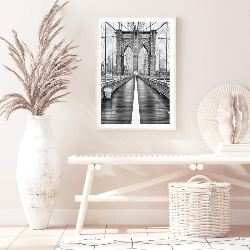 Brooklyn Bridge | New York-The Paper Tree-america,architectural,architecture,black & white,BLACK AND WHITE,bridge,brooklyn bridge,building,city,destination,fashion,monochrome,new york,portrait,premium art print,travel,view,wall art,Wall_Art,Wall_Art_Prints