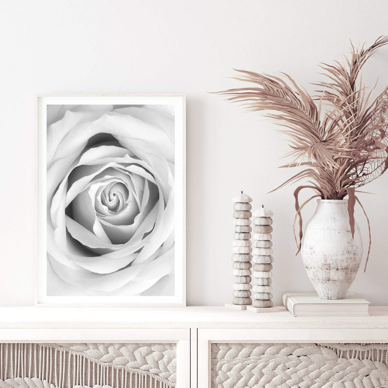 Rose-The Paper Tree-black & white,BLACK AND WHITE,feminine,floral,flower,hamptons,monochrome,petals,portrait,premium art print,rose,roses,wall art,Wall_Art,Wall_Art_Prints