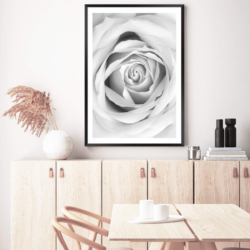 Rose-The Paper Tree-black & white,BLACK AND WHITE,feminine,floral,flower,hamptons,monochrome,petals,portrait,premium art print,rose,roses,wall art,Wall_Art,Wall_Art_Prints