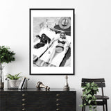 Vintage Sunbathers II-The Paper Tree-Artwork,black & white,BLACK AND WHITE,boho,chimpanzee,fashion,feature female,female,feminine,hamptons,monochrome,palm springs,portrait,premium art print,retro,retro wall art,sunbake,sunbaker,sunbathing,Vintage,Vintage Artwork,vintage wall art,wall art,Wall_Art,Wall_Art_Prints,woman