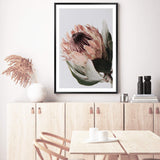 Peach Protea Floral-The Paper Tree-boho,feminine,floral,flower,flowers,green,muted tone,peach,portrait,premium art print,protea,protea flower,wall art,Wall_Art,Wall_Art_Prints