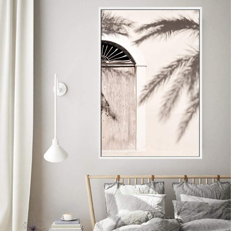 Boho Timber Door-The Paper Tree-architectural,ARCHITECTURE,boho,coastal palm,date palm,DOOR,greek door,minimalist,moroccan,MOROCCAN DOOR,morocco,neutral,PALM,palm frond,palm fronds,PALM TREE,palm trees,PALMS,portrait,premium art print,scandi,tan,timber,wall art,Wall_Art,Wall_Art_Prints,white,wooden door