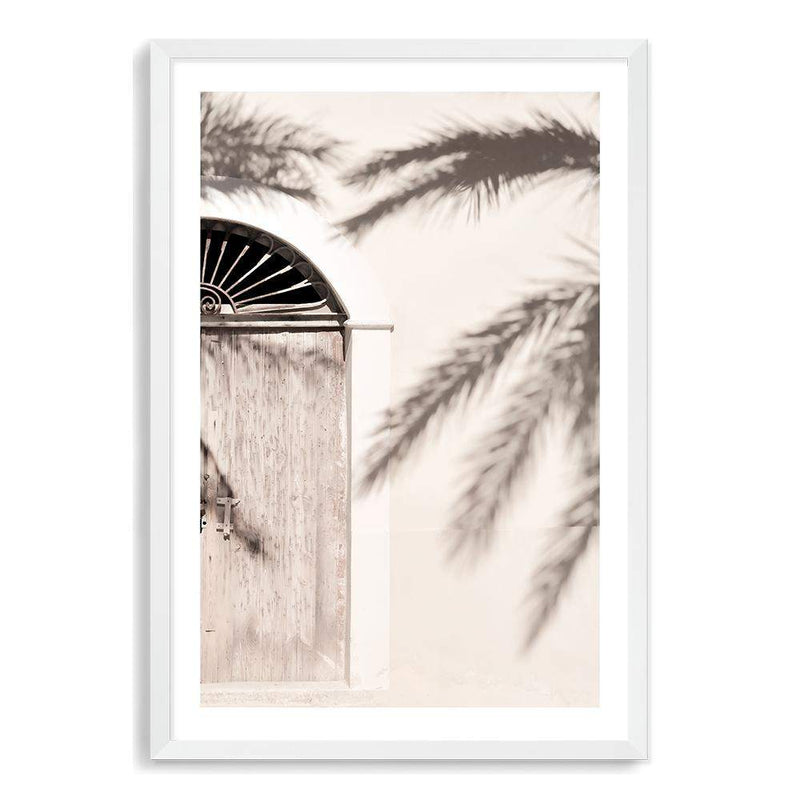 Boho Timber Door-The Paper Tree-architectural,ARCHITECTURE,boho,coastal palm,date palm,DOOR,greek door,minimalist,moroccan,MOROCCAN DOOR,morocco,neutral,PALM,palm frond,palm fronds,PALM TREE,palm trees,PALMS,portrait,premium art print,scandi,tan,timber,wall art,Wall_Art,Wall_Art_Prints,white,wooden door