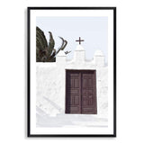 White Island Church-The Paper Tree-architecture,boho,building,church,hamptons,neutral,old building,palm,palm tree,portrait,premium art print,spain,spanish,travel,wall art,Wall_Art,Wall_Art_Prints,white