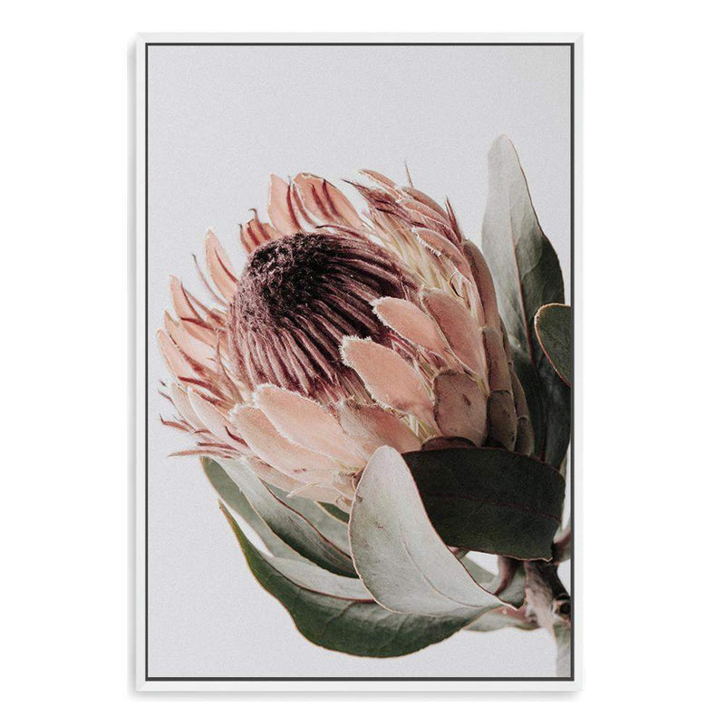 Peach Protea Floral-The Paper Tree-boho,feminine,floral,flower,flowers,green,muted tone,peach,portrait,premium art print,protea,protea flower,wall art,Wall_Art,Wall_Art_Prints