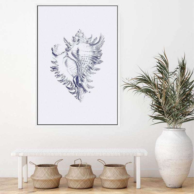 Blue Sea Shell | Hamptons-The Paper Tree-Art_Prints,Artwork,BEACH,blue,blue coral,coastal,COASTAL ART,coral,Designer,hamptons,portrait,premium art print,sea shell,shell,wall art,Wall_Art,Wall_Art_Prints