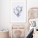 Blue Sea Shell | Hamptons-The Paper Tree-Art_Prints,Artwork,BEACH,blue,blue coral,coastal,COASTAL ART,coral,Designer,hamptons,portrait,premium art print,sea shell,shell,wall art,Wall_Art,Wall_Art_Prints