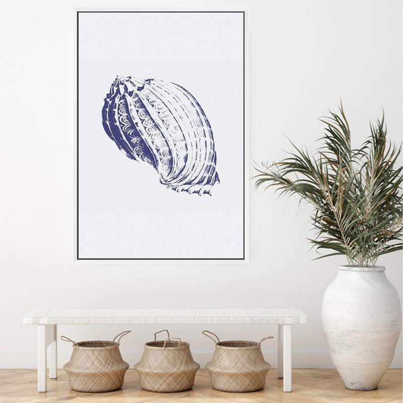 Blue Sea Shell IIIII | Hamptons-The Paper Tree-Art_Prints,Artwork,BEACH,blue,blue coral,coastal,COASTAL ART,coral,Designer,hamptons,portrait,premium art print,sea shell,shell,wall art,Wall_Art,Wall_Art_Prints