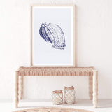 Blue Sea Shell IIIII | Hamptons-The Paper Tree-Art_Prints,Artwork,BEACH,blue,blue coral,coastal,COASTAL ART,coral,Designer,hamptons,portrait,premium art print,sea shell,shell,wall art,Wall_Art,Wall_Art_Prints