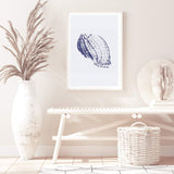 Blue Sea Shell IIIII | Hamptons-The Paper Tree-Art_Prints,Artwork,BEACH,blue,blue coral,coastal,COASTAL ART,coral,Designer,hamptons,portrait,premium art print,sea shell,shell,wall art,Wall_Art,Wall_Art_Prints