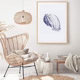 Blue Sea Shell IIIII | Hamptons-The Paper Tree-Art_Prints,Artwork,BEACH,blue,blue coral,coastal,COASTAL ART,coral,Designer,hamptons,portrait,premium art print,sea shell,shell,wall art,Wall_Art,Wall_Art_Prints