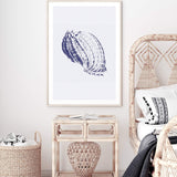 Blue Sea Shell IIIII | Hamptons-The Paper Tree-Art_Prints,Artwork,BEACH,blue,blue coral,coastal,COASTAL ART,coral,Designer,hamptons,portrait,premium art print,sea shell,shell,wall art,Wall_Art,Wall_Art_Prints