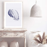 Blue Sea Shell IIIII | Hamptons-The Paper Tree-Art_Prints,Artwork,BEACH,blue,blue coral,coastal,COASTAL ART,coral,Designer,hamptons,portrait,premium art print,sea shell,shell,wall art,Wall_Art,Wall_Art_Prints